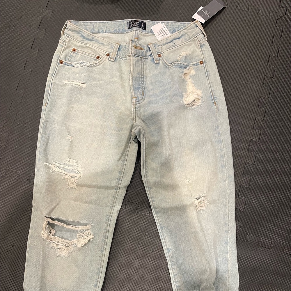 Abercrombie boyfriend ripped jeans